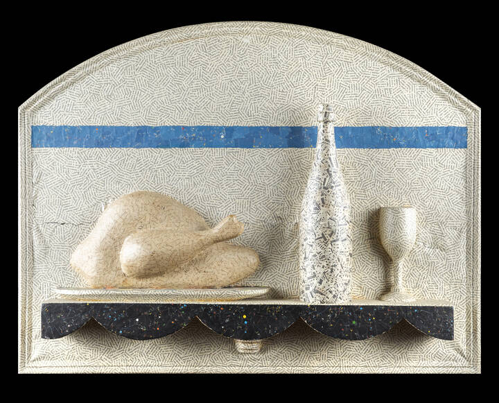 JIRI KOLAR - 'Fable d'une oie à ne pas manager et d'une couteille à ne pas boire' 1989