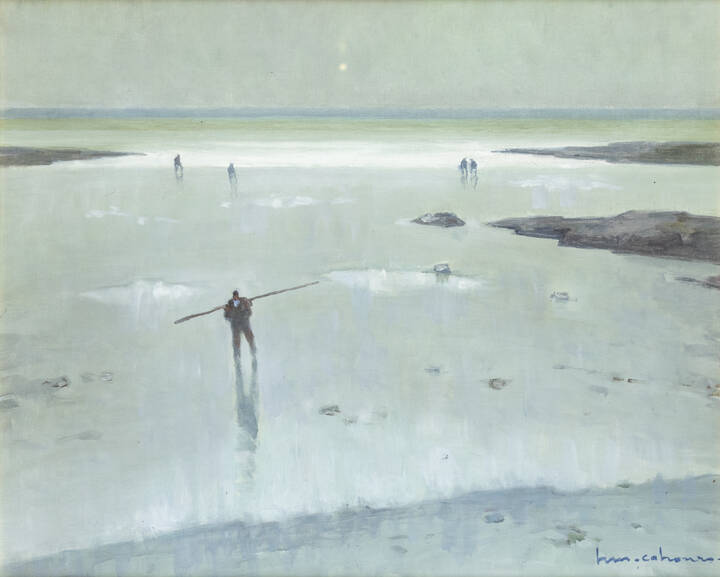 HENRY CAHOURS - 'Pescatori sulla spiaggia'