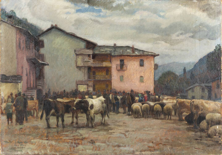 GIULIO BOETTO - 'Fiera bovina a Paesana' 1928