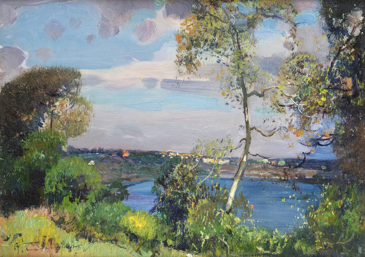 ANDREA TAVERNIER - 'Paesaggio al crepuscolo'