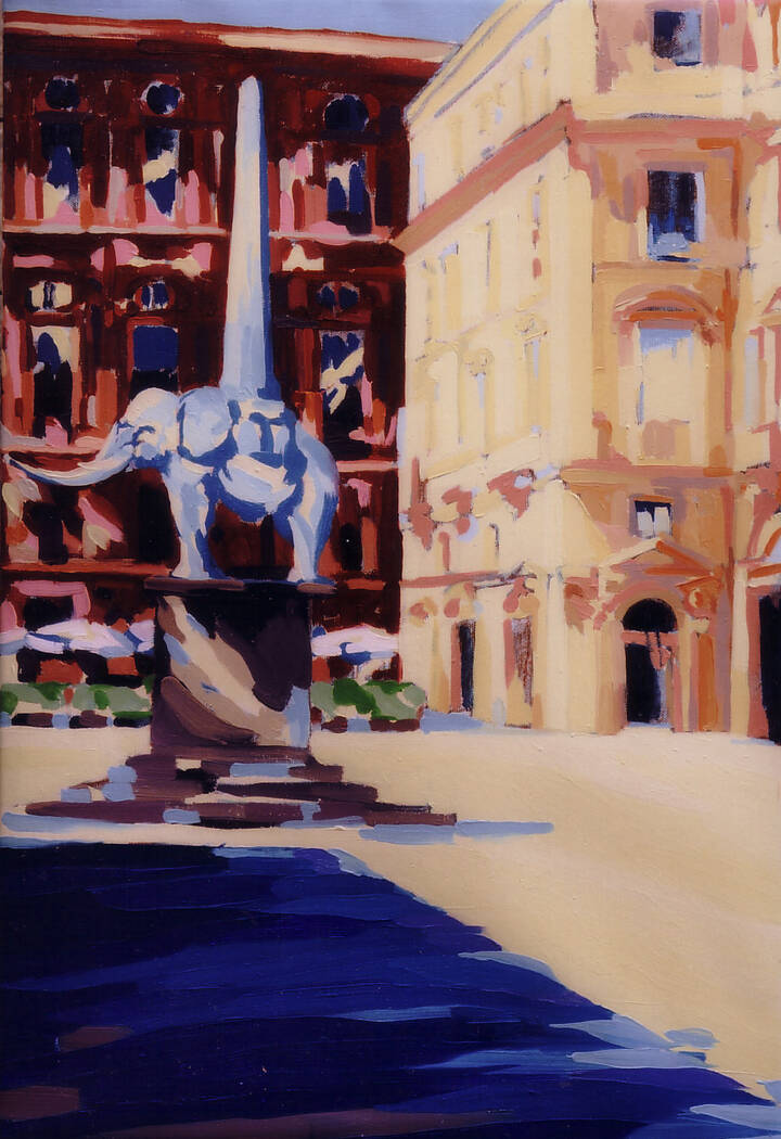 BRUNO CASETTA - 'Piazza Carignano con obelisco' 2003