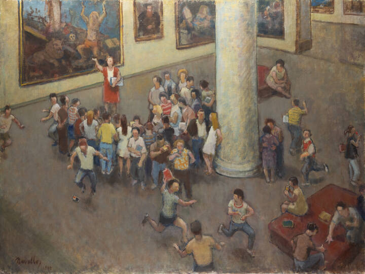 GIUSEPPE NOVELLO - 'Scolaresca in visita ad un museo' 1983