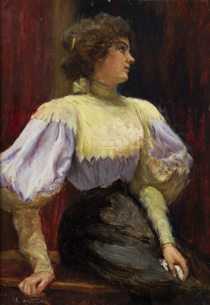 PITTORE NON IDENTIFICATO - 'Ritratto di giovane donna' XIX secolo