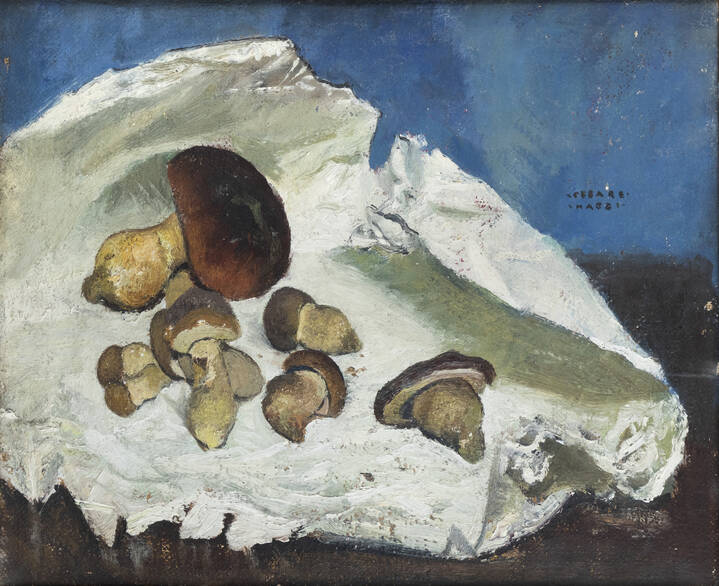 CESARE MAGGI - 'Natura morta con funghi porcini'