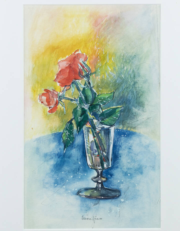 ETTORE FICO - 'Due rose' ante 1988