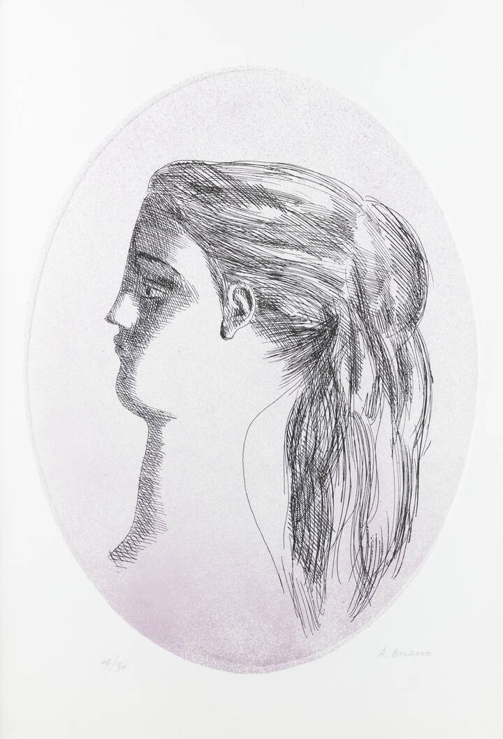 ANTONIO BUENO - 'Profilo di fanciulla'