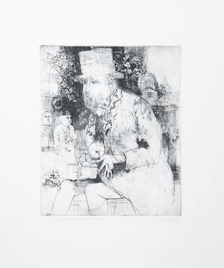 FERNANDO EANDI - 'Uomo con organetto' 1972