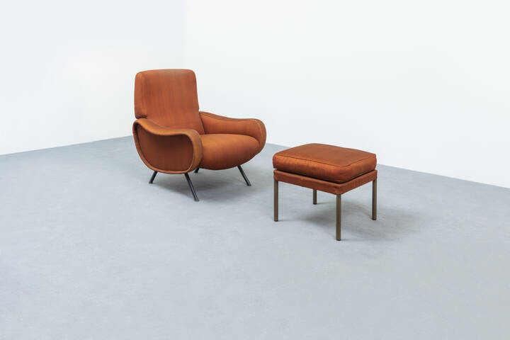 MARCO ZANUSO - Poltrona mod. Lady con pouff