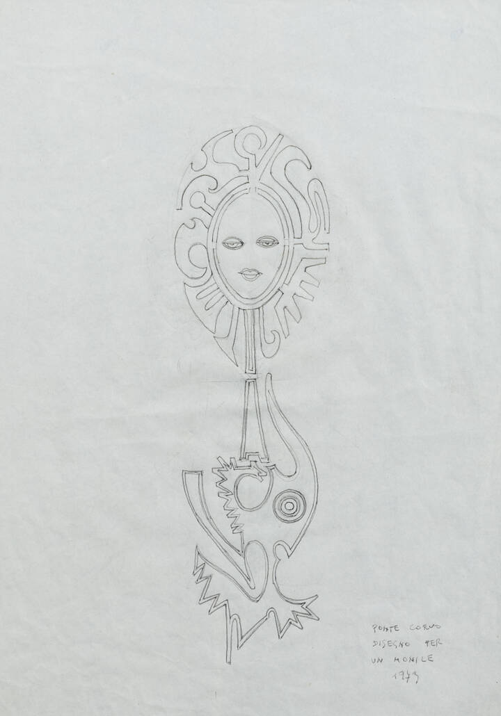 PONTE CORVO (Raffaele Pontecorvo) - 'Disegno per un monile' 1973