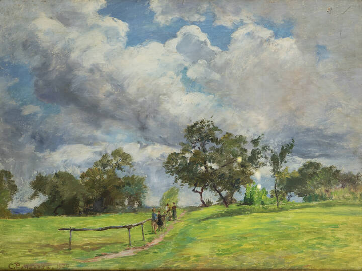 CARLO POLLONERA - 'Paesaggio a Graglia' 1920