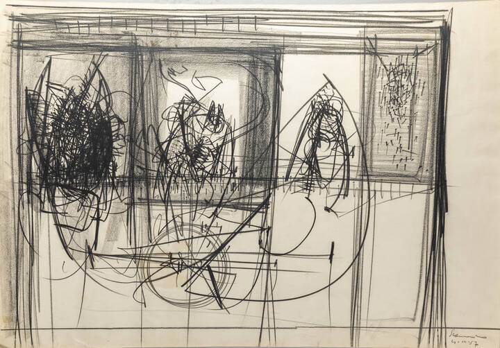 EMILIO SCANAVINO - 'Composizione astratta' 4.III.57