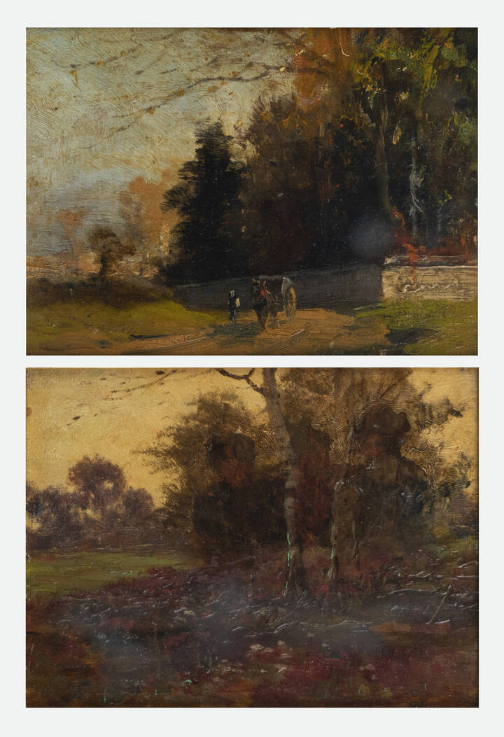 PITTORE ANONIMO - 'Coppia di paesaggi'