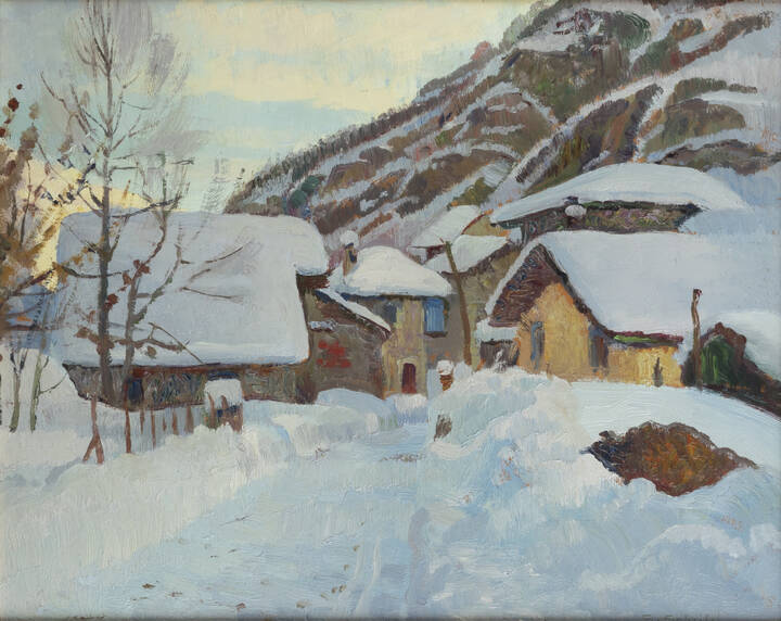 GIUSEPPE SOBRILE - 'Nevicata a Forno Alpi Graie' 1935
