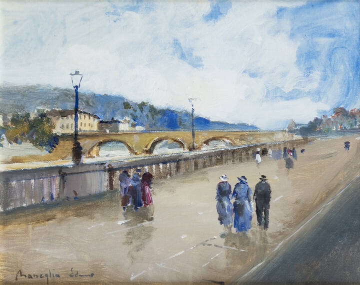 EDMONDO MANEGLIA - 'Passeggiata a Torino lungo il Po' 