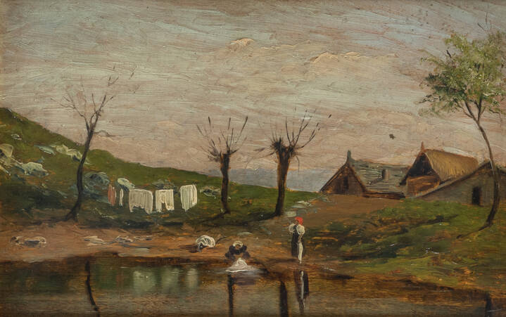 CESARE BISCARRA - 'Lavandaie' 1898