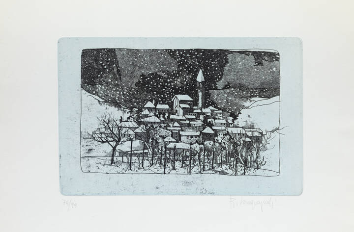 ROMANO CAMPAGNOLI - 'Nevica a Priocca' 1982