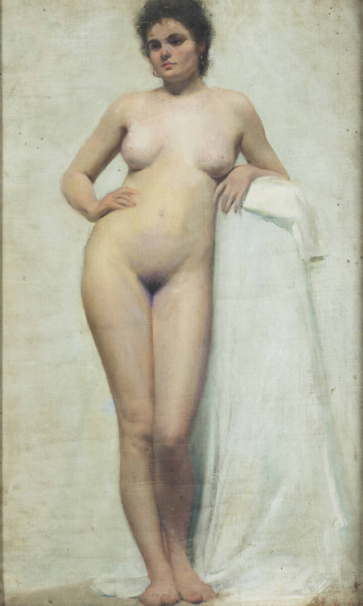 PITTORE ANONIMO - 'Nuda in posa' Roma, 1930