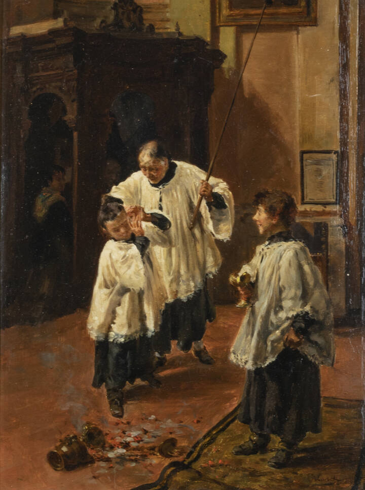 PIER CELESTINO GILARDI - Studio per 'Tirata d'orecchi (Sbadataccio)'  1883 ca