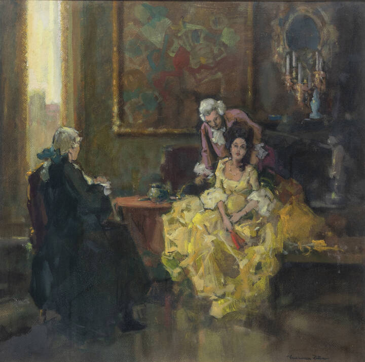 VENANZIO ZOLLA - 'Interno con figure in costume'