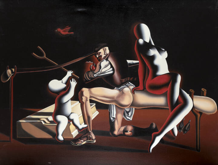 MARK KOSTABI - 'The right buttock of the long brimmed cavalier' 2004