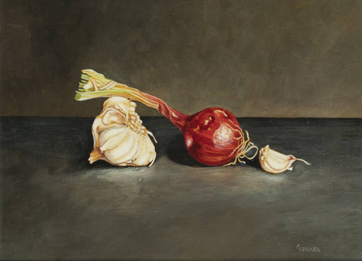LUIGI BARATTA - 'Senza titolo (natura morta con aglio e cipolla)' 