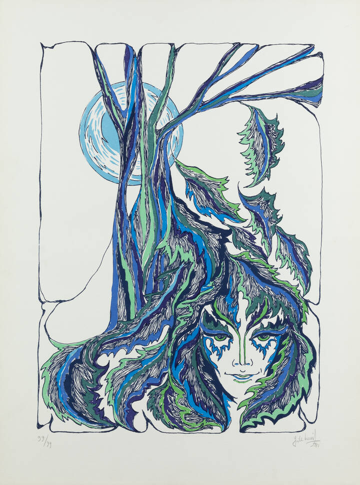 GUIDO DE BONIS - 'Volto e albero' 1981