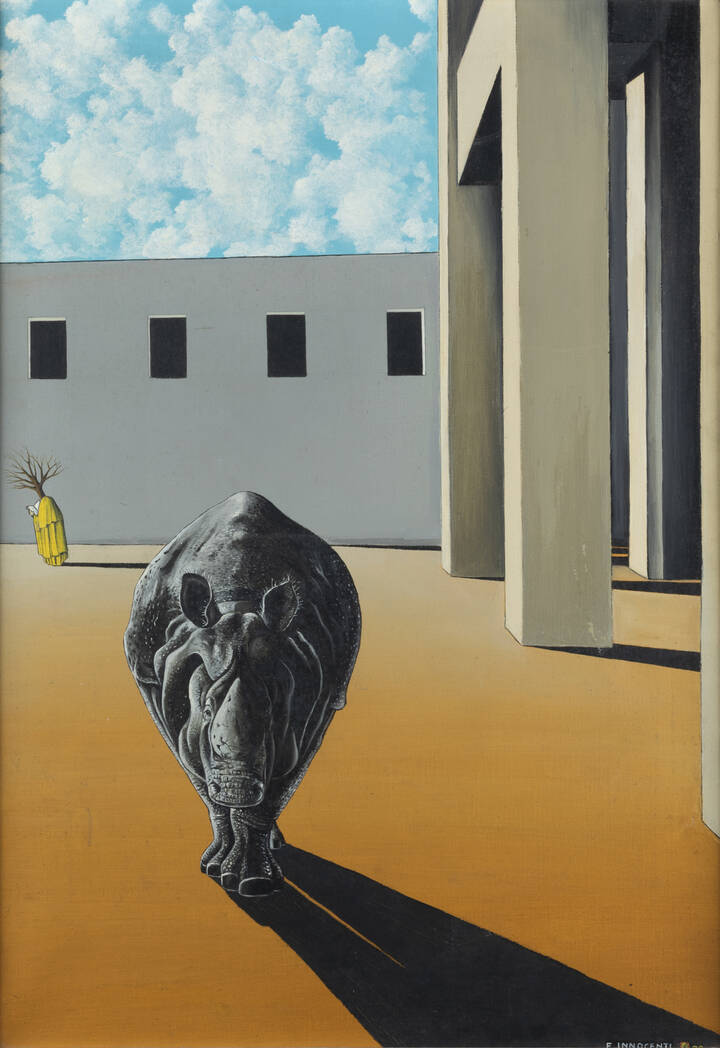 FRANCO INNOCENTI - 'Rinoceronte metafisico' 1972