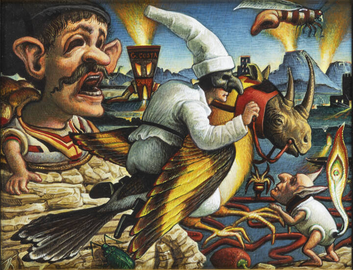 GIULIANO COSTA - 'Pulcinella su rinoceronte volante' ante 2013