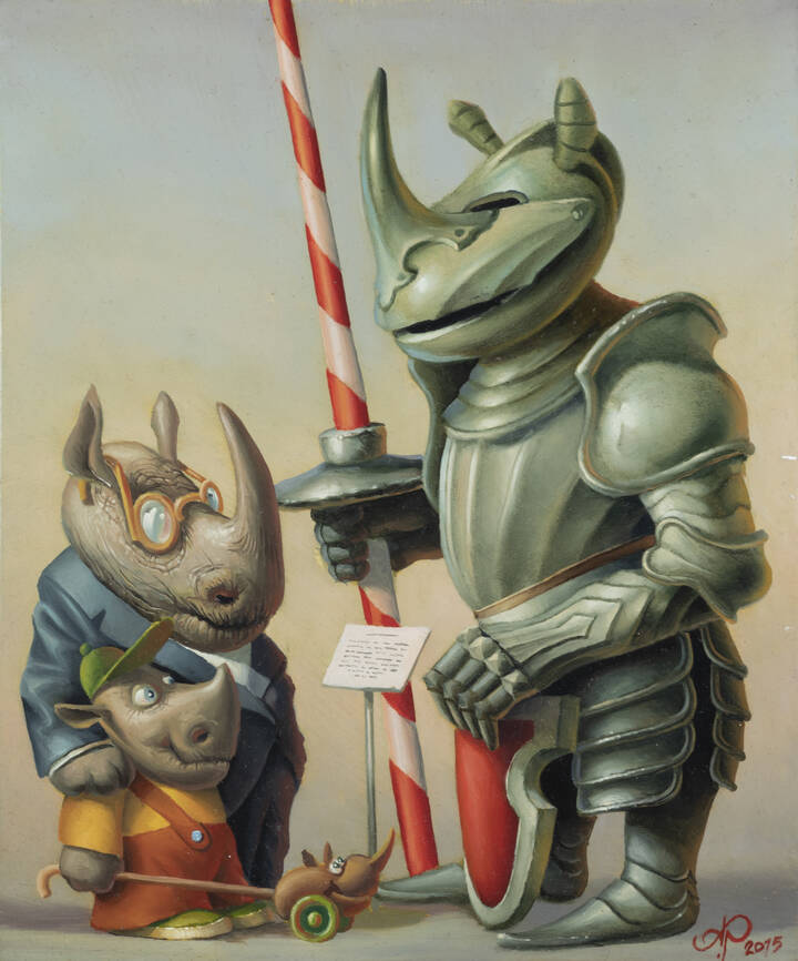 ALEXANDER PARAMONOV - 'Famiglia di rinoceronti' 2015