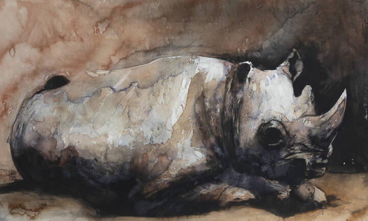 PITTORE NON IDENTIFICATO - 'Rinoceros' 2006