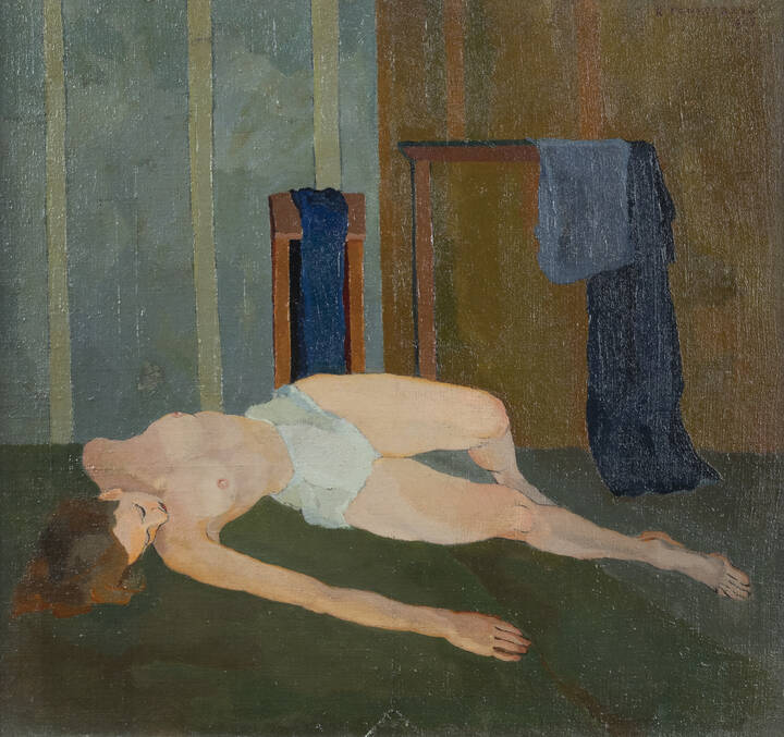 PONTE CORVO (Raffaele Pontecorvo) - 'Nudo femminile disteso' 1945