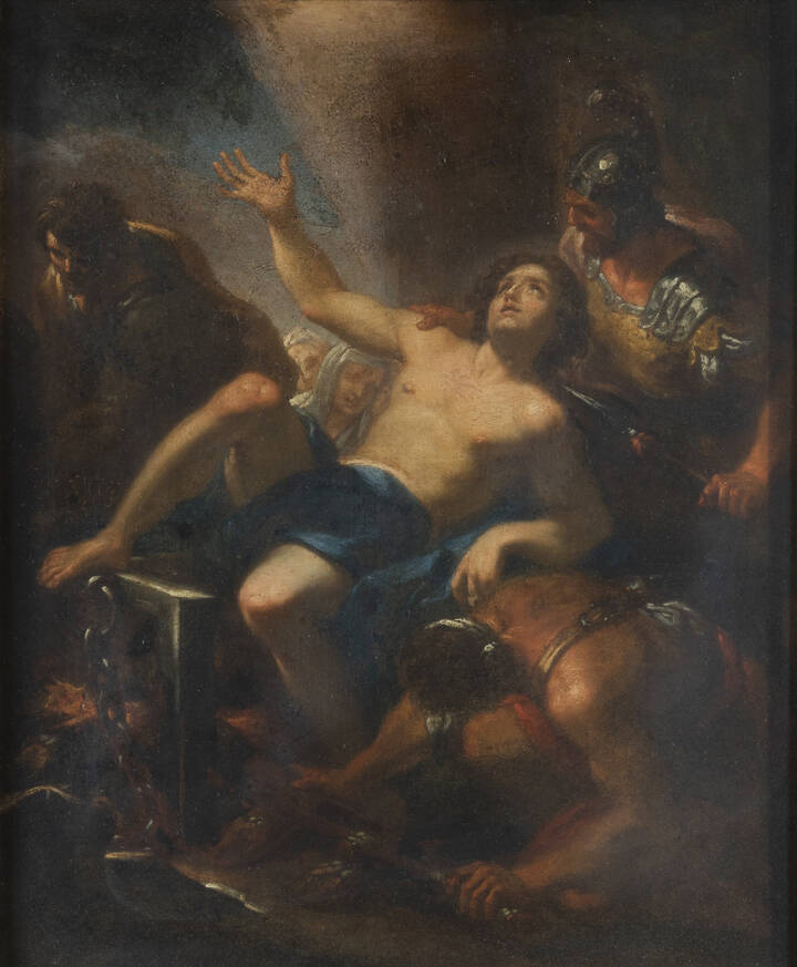 PITTORE DEL NORD ITALIA DEL XVII SECOLO - 'Scena mitologica' seconda metà del '600.