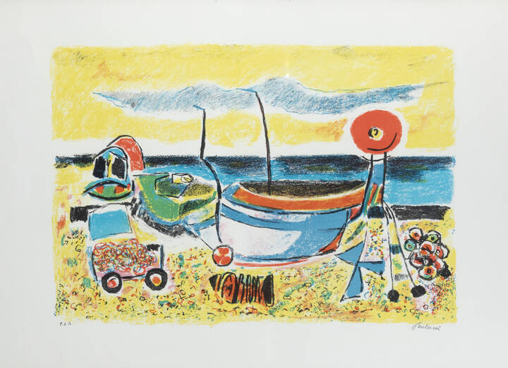 ENRICO PAULUCCI - 'Spiaggia con barca'
