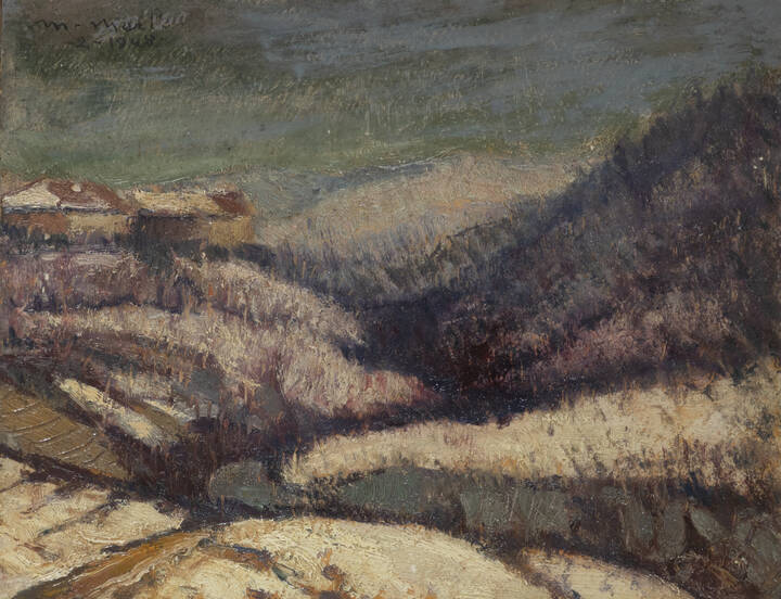 METELLO MERLO - 'Paesaggio innevato' febbraio 1948