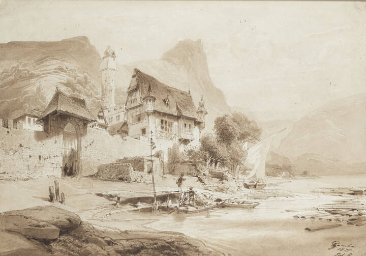 ENRICO GAMBA - 'Sul Reno' 1870