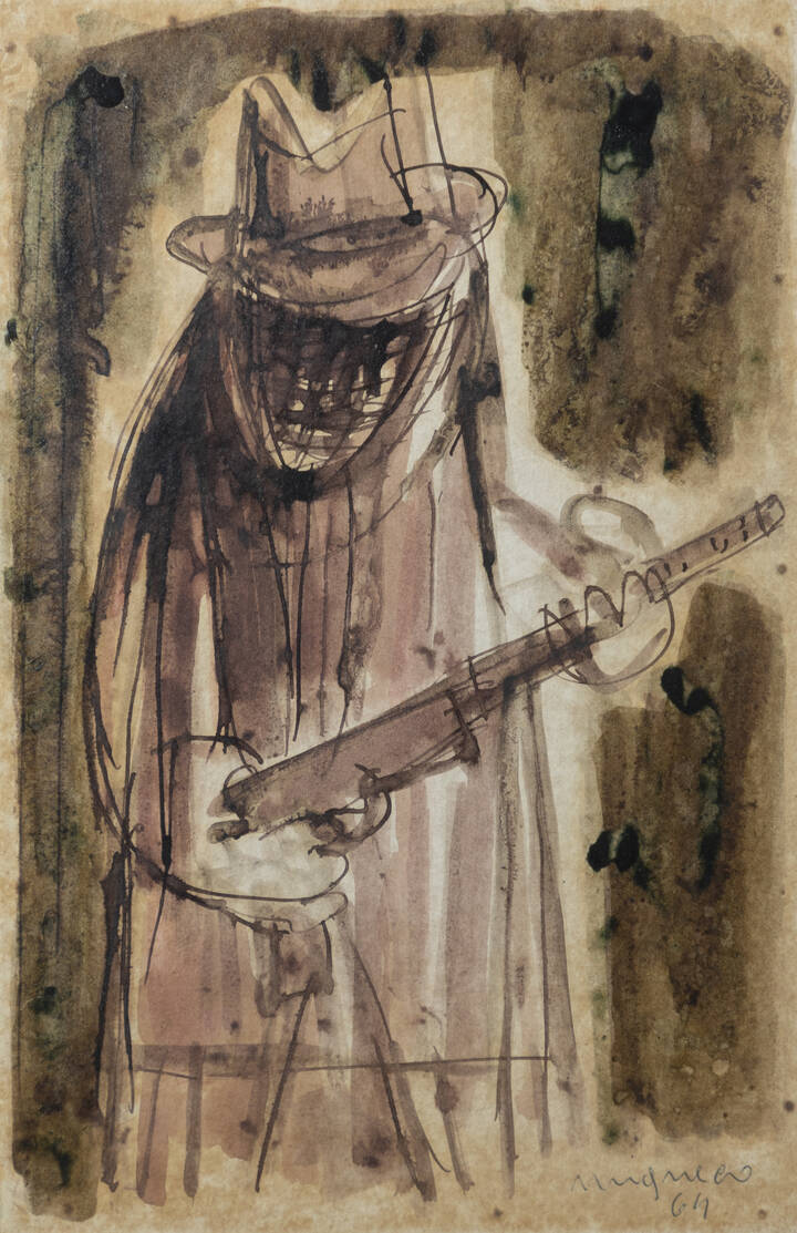 GIUSEPPE MIGNECO - 'Figura con fucile' 1964