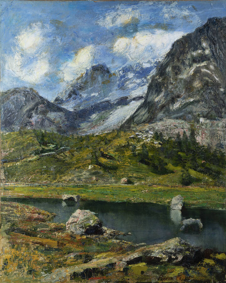 PITTORE NON IDENTIFICATO - 'Paesaggio con lago'