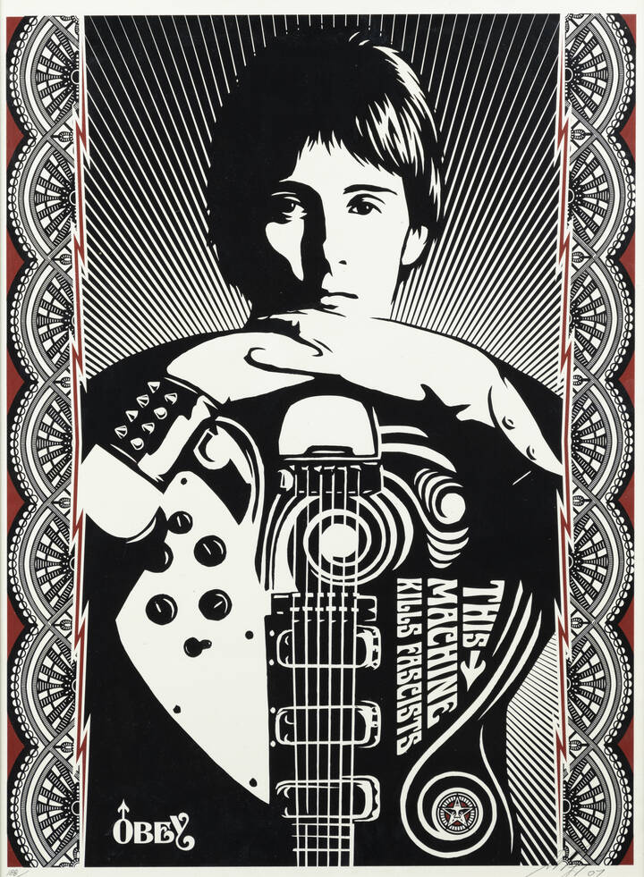 OBEY (Shepard Obey Fairey) - 'This machine kills fascists' 2007