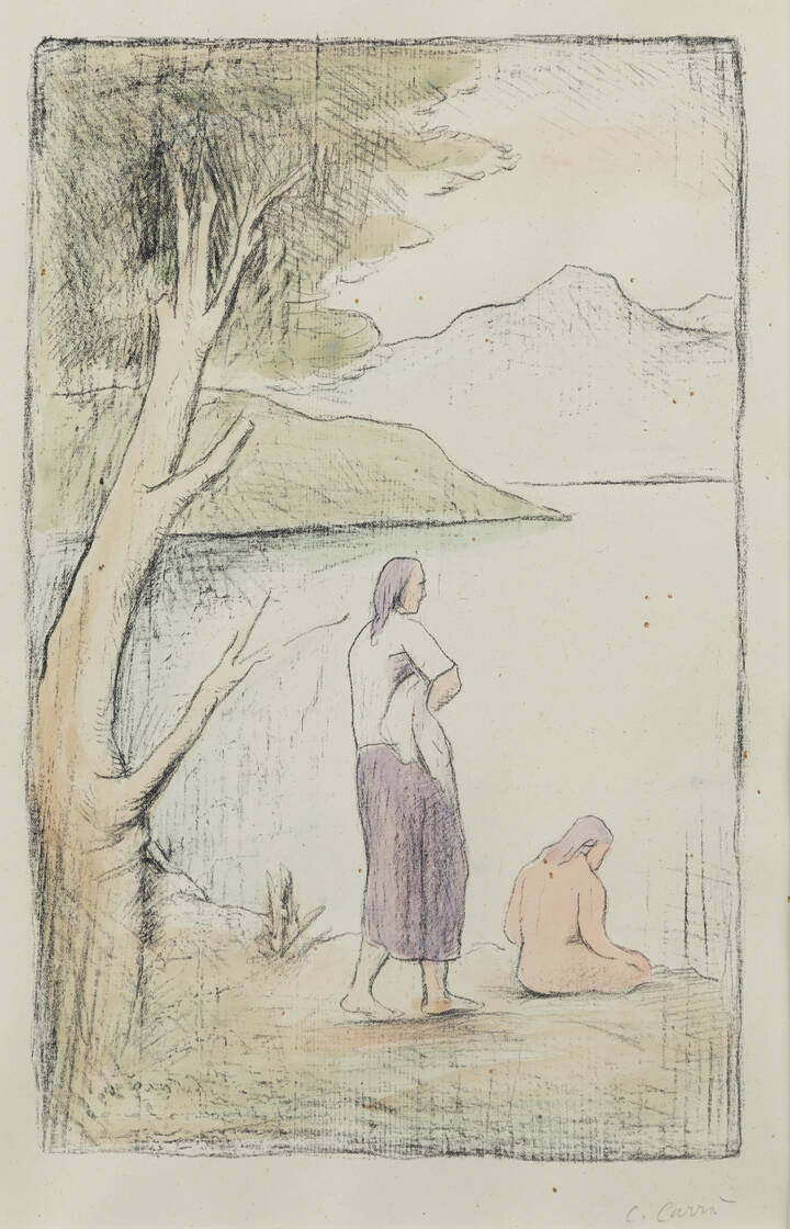 CARLO CARRA' - 'Donna al lago' 1944