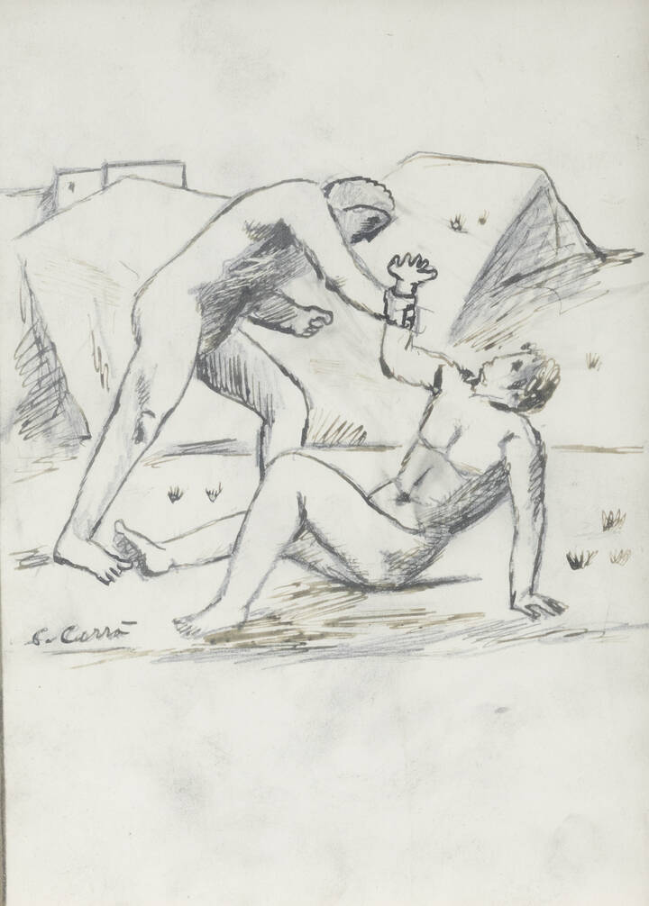 CARLO CARRA' - 'La lotta' 1930-32 ca