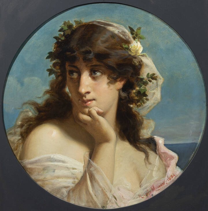 RODOLFO MORGARI - 'Ritratto di fanciulla' 1884