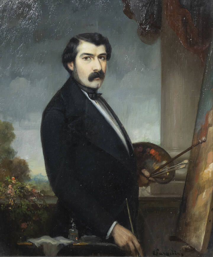 ACHILLE PARACHINI - 'Autoritratto con tavolozza'