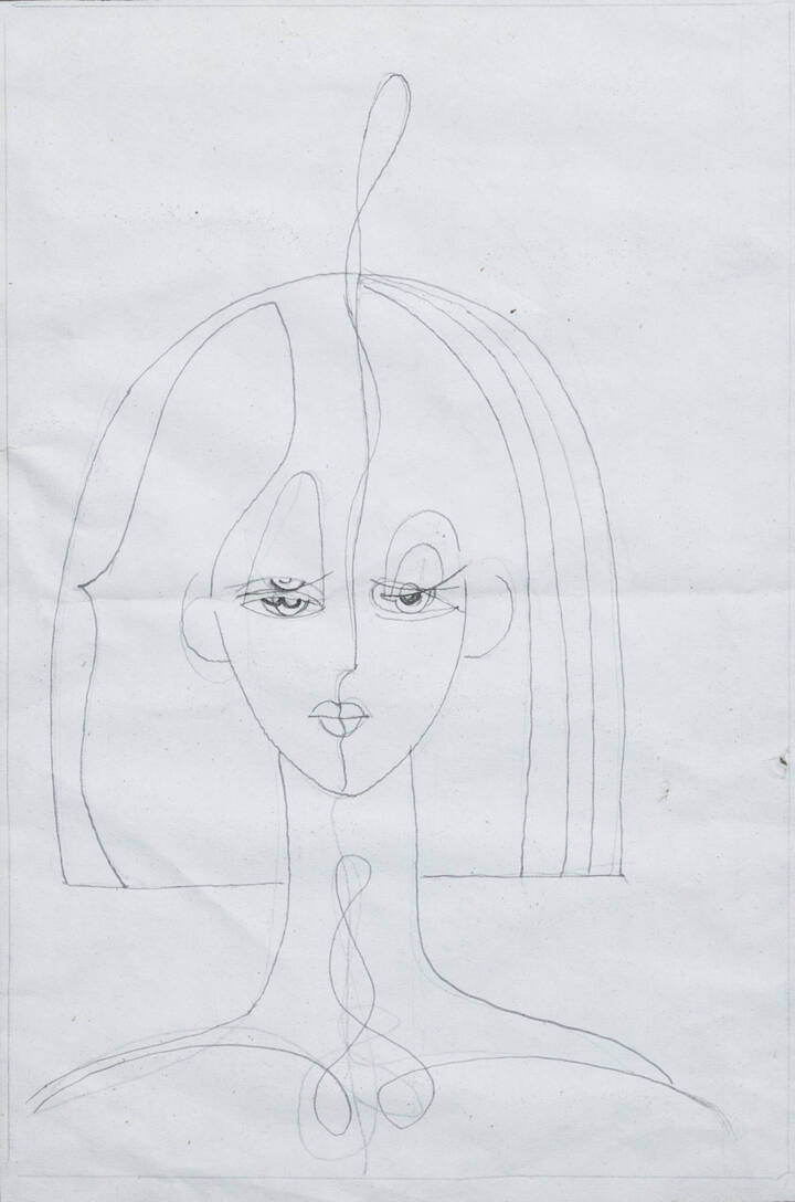 PONTE CORVO (Raffaele Pontecorvo) - 'Volto femminile'  ante 1979