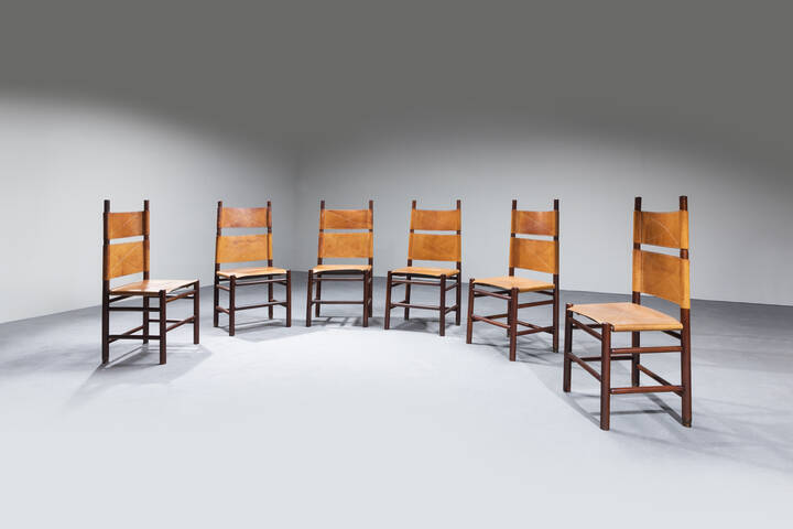 CARLO SCARPA - Sei sedie mod. Kentucky 