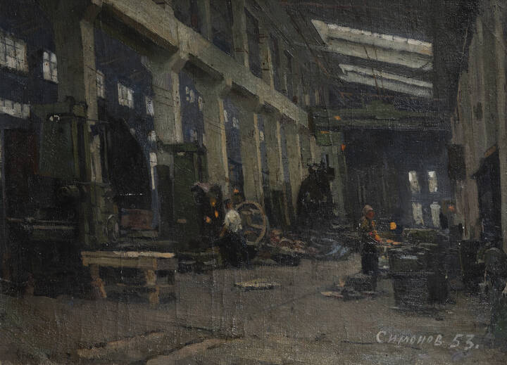 SIMONOV IGOR IVANOVIC - 'Interno di officina'1953