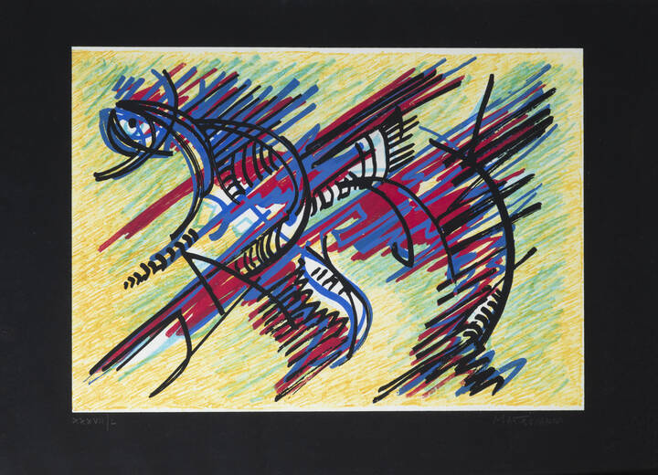 UMBERTO MASTROIANNI - 'Movimento su fondo giallo'