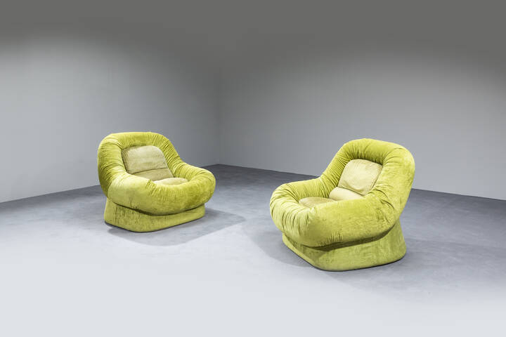  FELIX PADOVANO E EMILIO GUARNACCI - Coppia di poltrone mod. Nuava