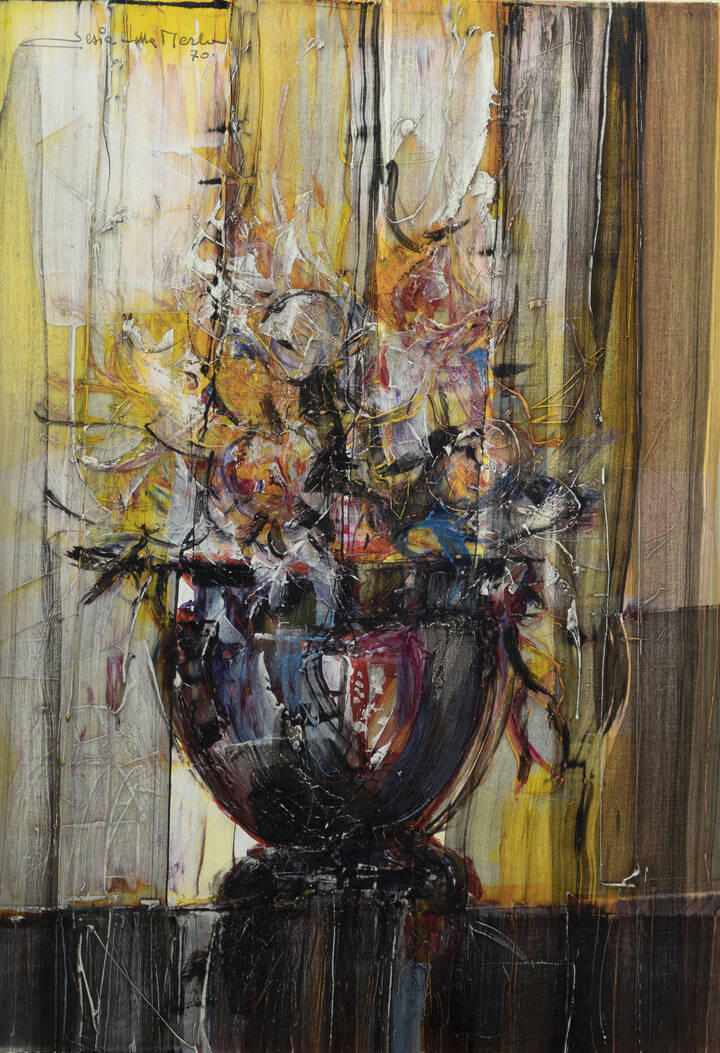 GIANNI SESIA DELLA MERLA - 'Vaso di fiori' 1970