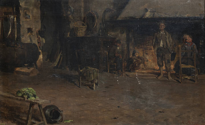 ALBERTO ROSSI - 'Accanto al fuoco' 1888