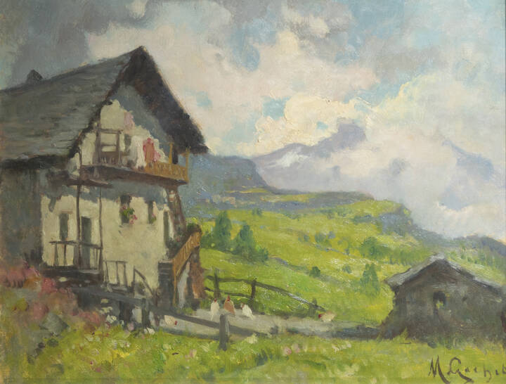 MARIO GACHET - 'Casolare in montagna'Torgnon (Aosta)